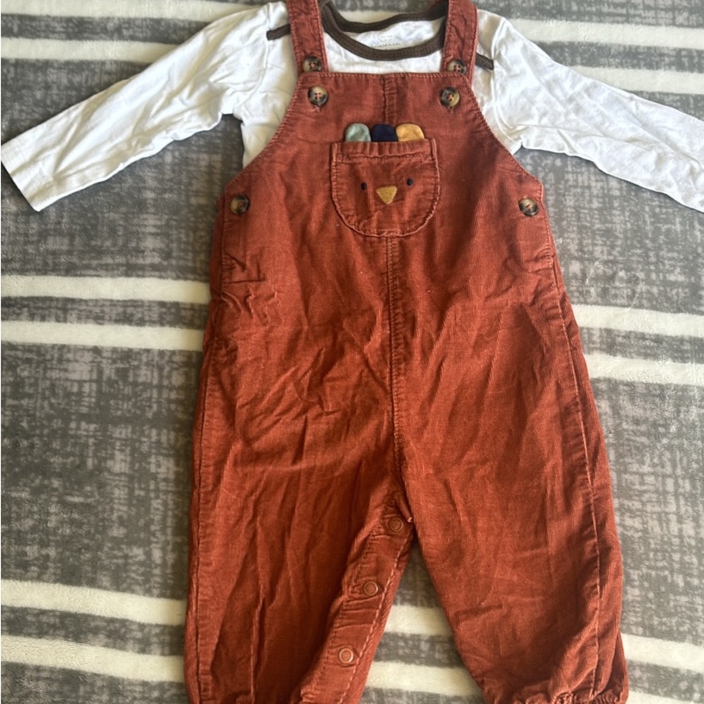 Rust Orange Kids Overalls